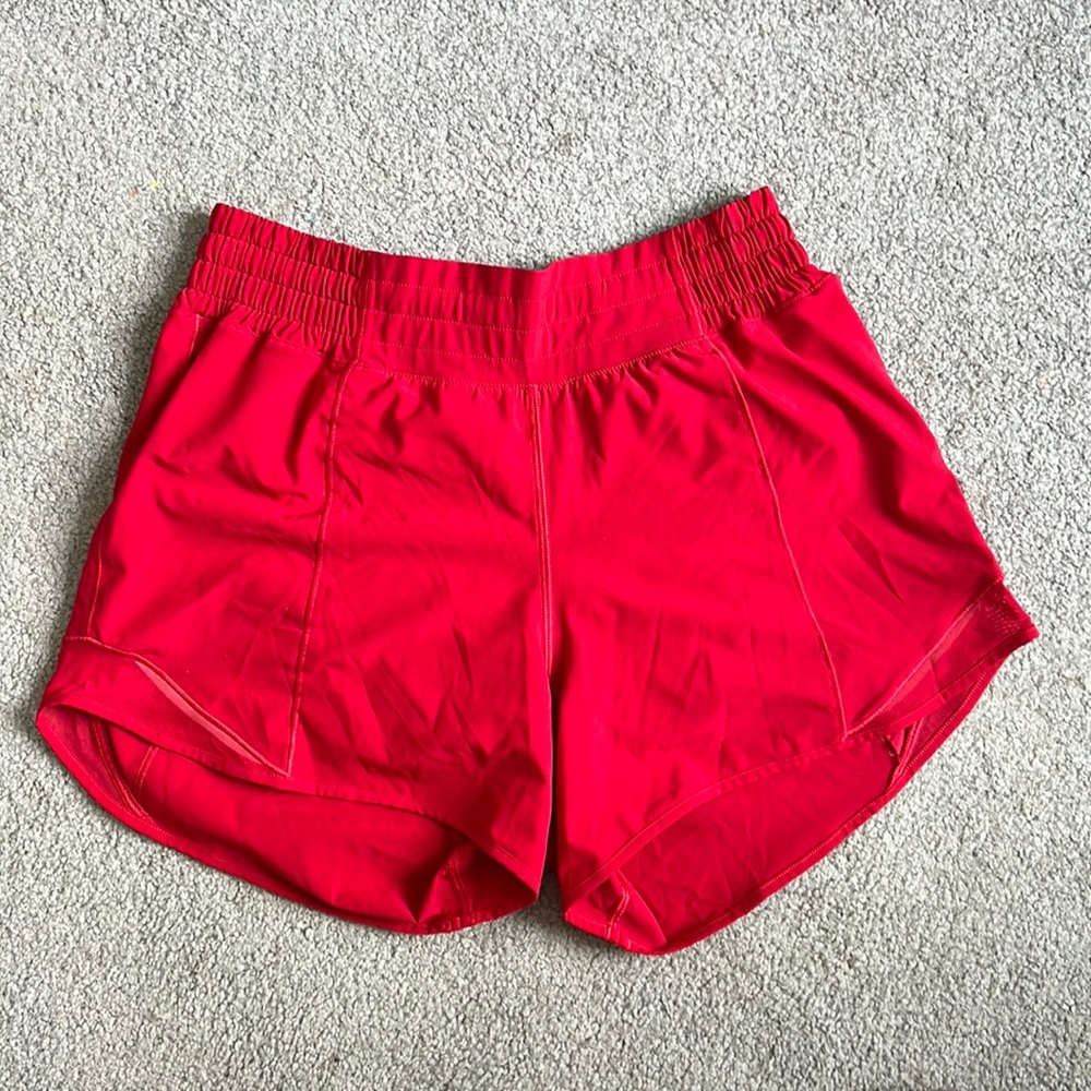 Lululemon Dark Red Hotty Hot Shorts 4in inseam